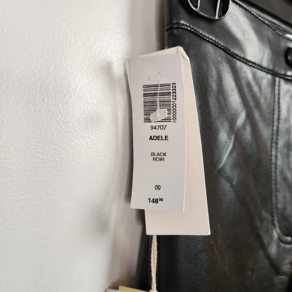 Aritzia Wilfred Adele Faux Leather Kick Flare Pants New NWT Size 00 High Rise - Picture 8 of 12